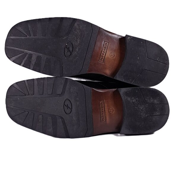 Florsheim Corbin Black Leather Dress Shoes Mens 11 WIDE Slip On Loafers 18304-01 - Picture 11 of 16